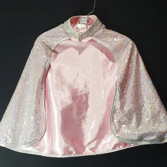 Great Pretenders Reversible Cape Halloween Costume Dress Up Sz 4-6Y Pink Sequin - Picture 2 of 12